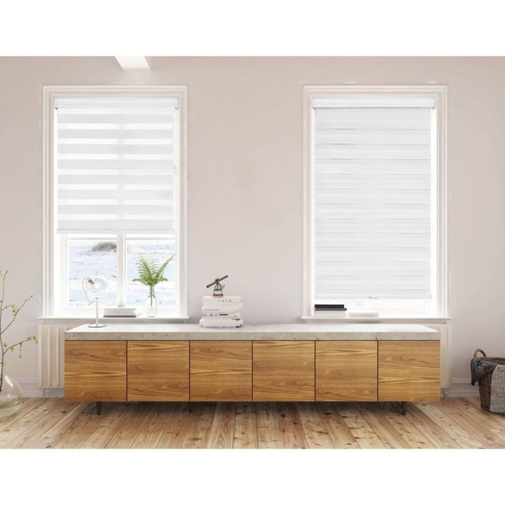 1pc 27"x72" Light Filtering Cordless Zebra Window Shade Valance White